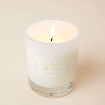 LA JOLIE MUSE Lavender Eucalyptus & Jasmine Scented Candle, Candles Gifts Sets for Women, Aromatherapy Candles, Relaxing Candles for Women Stress Relief, Soy Candle Set, 8.1 oz Each