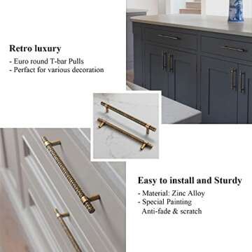 Goo-Ki Antique Brass Cabinet Pulls - Affordable Luxury Handles