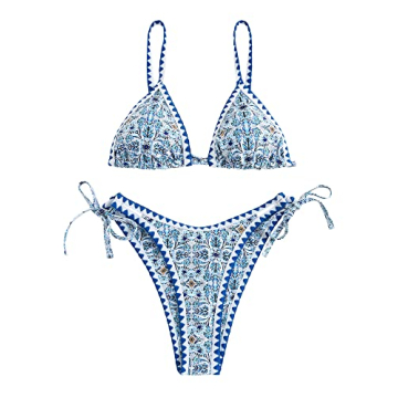 ZAFUL Women's Boho Floral Print Bikini Set Stylish Comfortable Swimwear
