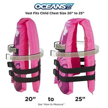 Oceans7 USCG Kids Life Jacket 30-50 lbs PFD Pink/Berry