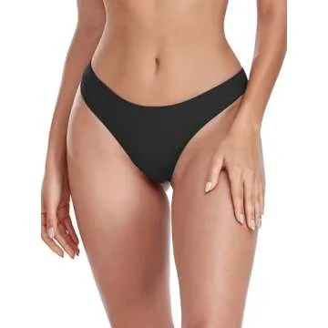 Ocean Blues Cheeky Black Bikini Bottom for Women