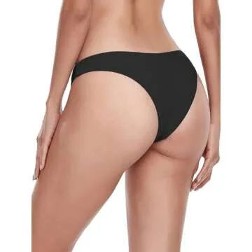 Ocean Blues Cheeky Black Bikini Bottom for Women