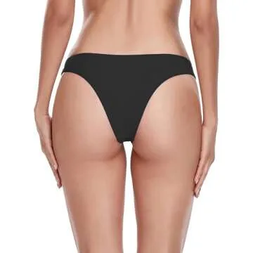 Ocean Blues Cheeky Black Bikini Bottom for Women