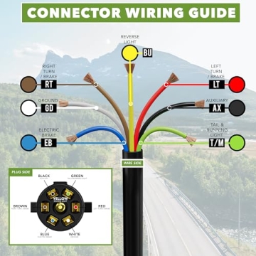 Leisure Cords 15ft Heavy Duty 7 Way Trailer Cord