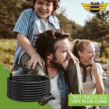 Leisure Cords 15ft Heavy Duty 7 Way Trailer Cord