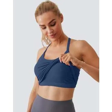 MathCat Seamless Workout Tank Tops for Women with Built in Bra, Spaghetti Strap Padded Gym Tops, Racerback Sports Athletic Slim Yoga Shirts Camisole Navy