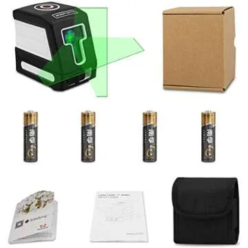 Green Laser Level 100Ft Self-Leveling Cross-Line laser Horizontal and Vertical Lines Higher Visibility with Magnetic Pivoting Base,Class 2,Less Than 1MW