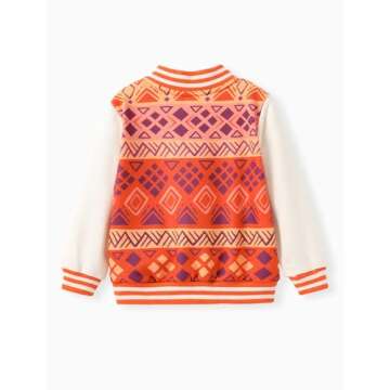 Disney Princess Moana Toddler Girls Varsity Bomber Letterman Baseball School Zip Up Jacket Trendy Ti...