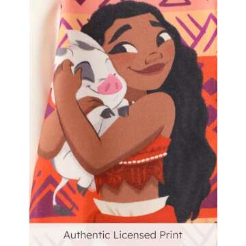 Disney Princess Moana Toddler Girls Varsity Bomber Letterman Baseball School Zip Up Jacket Trendy Tie-dye Print Lightweight Sweatshirt 3T