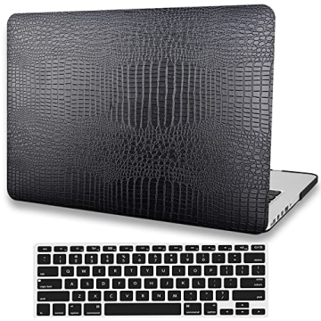 Black Crocodile Leather Case for MacBook Air - Stylish Protection
