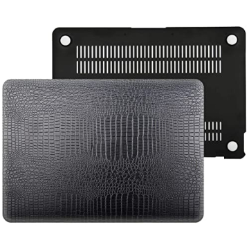 Black Crocodile Leather Case for MacBook Air - Stylish Protection