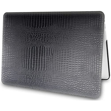 Black Crocodile Leather Case for MacBook Air - Stylish Protection