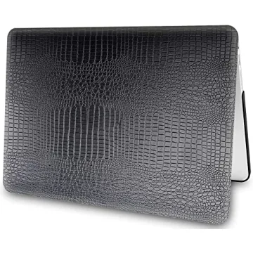Black Crocodile Leather Case for MacBook Air - Stylish Protection