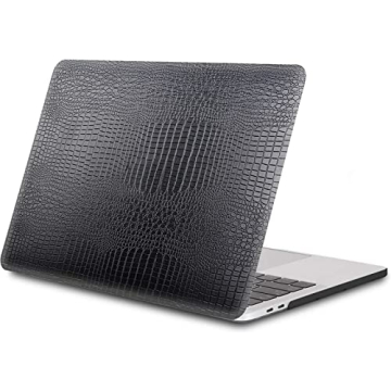 Black Crocodile Leather Case for MacBook Air - Stylish Protection