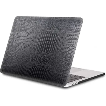 Black Crocodile Leather Case for MacBook Air - Stylish Protection