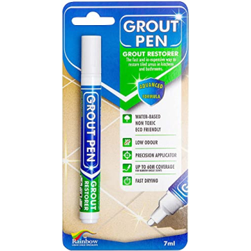 Grout Pen White Tile Paint Marker: Waterproof Grout Paint, Tile Grout Colorant and Sealer Pen - Whit...