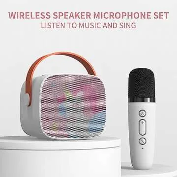 Snowall Mini Karaoke Machine for Kids, Portable Bluetooth Speaker with Wireless Microphone，Kids Mu...