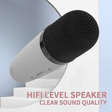 Snowall Mini Karaoke Machine for Kids, Portable Bluetooth Speaker with Wireless Microphone，Kids Music Player Toys for Girls and Boys,3,4, 5, 6, 7, 8+ Years Old, Teens Birthday (White-Unicorn)