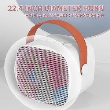 Snowall Mini Karaoke Machine for Kids, Portable Bluetooth Speaker with Wireless Microphone，Kids Music Player Toys for Girls and Boys,3,4, 5, 6, 7, 8+ Years Old, Teens Birthday (White-Unicorn)