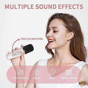 Snowall Mini Karaoke Machine for Kids, Portable Bluetooth Speaker with Wireless Microphone，Kids Music Player Toys for Girls and Boys,3,4, 5, 6, 7, 8+ Years Old, Teens Birthday (White-Unicorn)