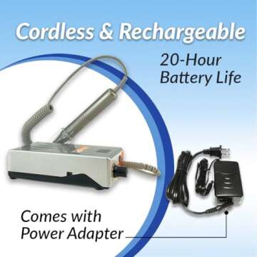 Medicool Pro Power 35K Portable Nail Drill 35,000 RPM Rechargeable Electronic Professional Manicure Pedicure with Bit Kit 1 | PP35KPortable+FBK1