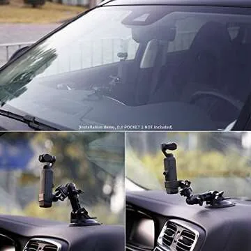 MAXCAM Suction Cup Compatible for DJI Pocket 2, Car Windshield Window Vehicle Boat Camera Holder for DJI Pocket 2 Suction Cup Mount Windshield Mount