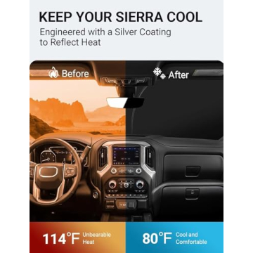 Proadsy Custom Fit Windshield Sun Shade for GMC Sierra