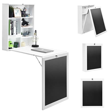 IFANNY Folding Wall Desk: Space-Saving Wall-Mounted Desk with Storage for Small Rooms