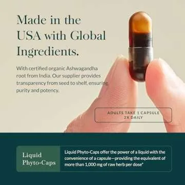 Gaia Herbs, Ashwagandha Root Vegan Liquid Phyto Capsules - Stress Relief, Immune Support Supplement, Balanced Energy Levels and Mood , 120 Ct (Pack of 1)