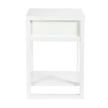 Decor Therapy Luna Rattan Drawer End/Side Table, White