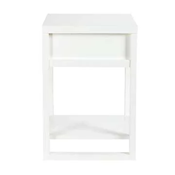 Decor Therapy Luna Rattan Drawer End/Side Table, White