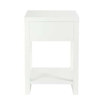 Decor Therapy Luna Rattan Drawer End/Side Table, White