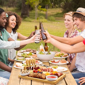 Bamboo Charcuterie Board Set 4 Stainless Steel Knives
