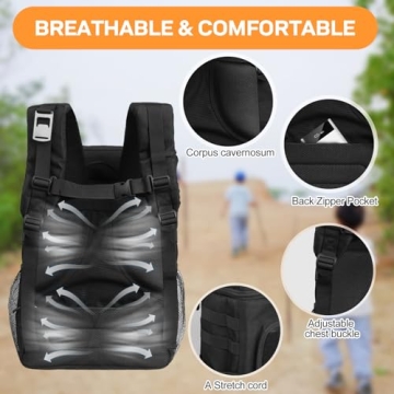 Tactical Backpack Cooler, 25L Cooler Backpack Insulated Leak-Proof, Heavy Duty Large Lunch Backpack, Waterproof Ice Chest Backpack, Cooler Lunch Backpack for Hiking,Travel, Outdoor,Black