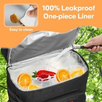 Tactical Backpack Cooler, 25L Cooler Backpack Insulated Leak-Proof, Heavy Duty Large Lunch Backpack, Waterproof Ice Chest Backpack, Cooler Lunch Backpack for Hiking,Travel, Outdoor,Black