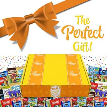 Snack Box Care Package (150) Variety Snacks Gift Box Bulk Snacks -valentines day College Students, Military, Work or Home - Over 9 Pounds of Snacks! Snack Box Fathers gift basket gifts for men