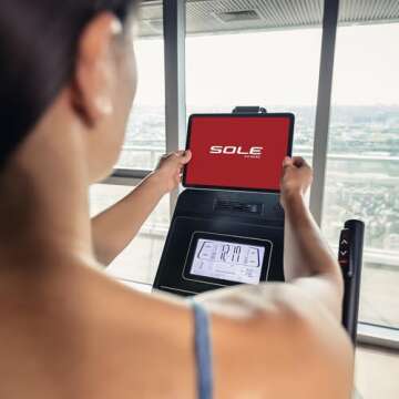 Elliptical Machine: E25 Elliptical Gym Equipment for Home and Studio, Exercise Equipment with 7.5" LCD Display, Tablet Holder, Adjustable Resistance, Power Incline and Heart Rate Monitoring (E25)