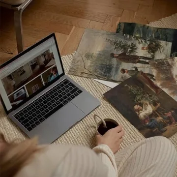 Vintage Christmas Prints Set of 5 for Holiday Decor