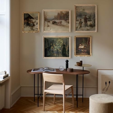 Vintage Christmas Prints Set of 5 for Holiday Decor