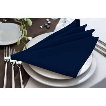 Utopia Home Royal Blue Napkins - Elegant Cloth Set