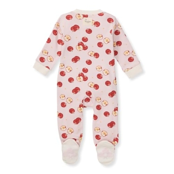 Burt's Bees Baby Girls Footed One-piece Pajamas, Sleep and Play Loose Fit, 100% Organic Cotton, Sizes NB to 6-9 Months