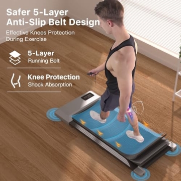 DeerRun 2-in-1 Walking Pad Treadmill Remote LED Display