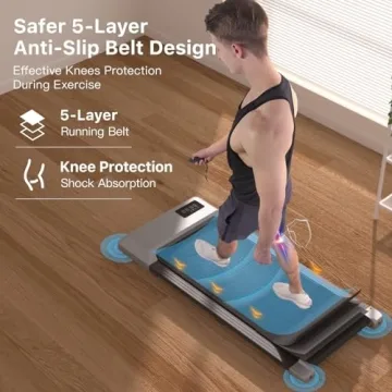 DeerRun 2-in-1 Walking Pad Treadmill Remote LED Display