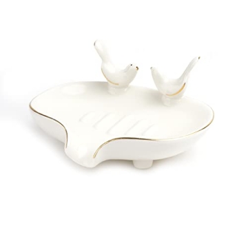 Elegant Self-Draining Soap Dish with Bird Design