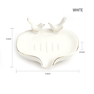 Elegant Self-Draining Soap Dish with Bird Design
