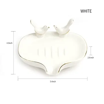Elegant Self-Draining Soap Dish with Bird Design