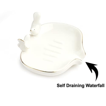Elegant Self-Draining Soap Dish with Bird Design