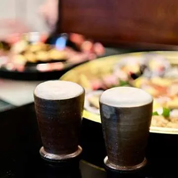 Japanese Pottery Luxury BIZEN YAKI Style Vintage Craft Beer Cup (10oz capacity)/Novelty Beer Mug/Hand Made