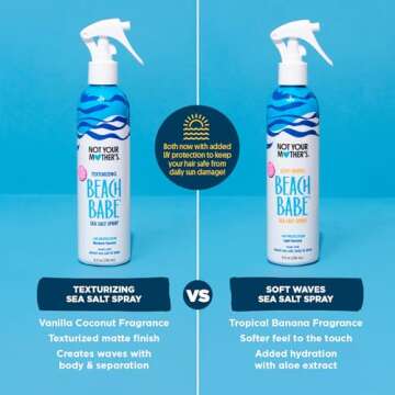 Not Your Mother's Beach Babe Sea Salt Spray (3-Pack) - 8 fl oz - Texturizing Spray for Tousled Hair - Add Texture and Grit to Hair with a Matte Finish