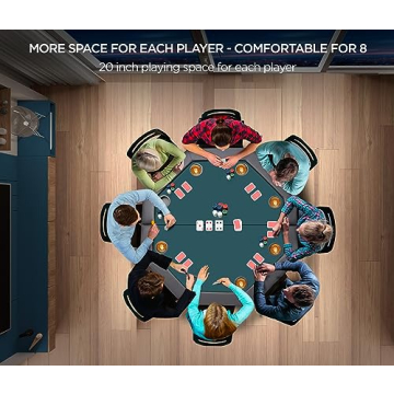 ZivPlay Foldable Poker Table for 8 Players - Compact & Stylish